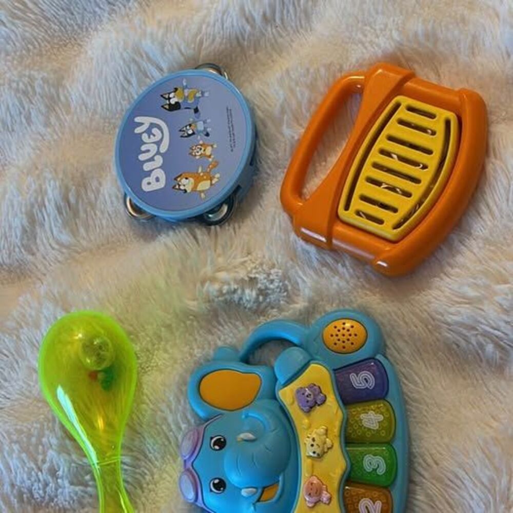 Bluey and Elephant Baby Toddler Musical Instruments Toy Lot